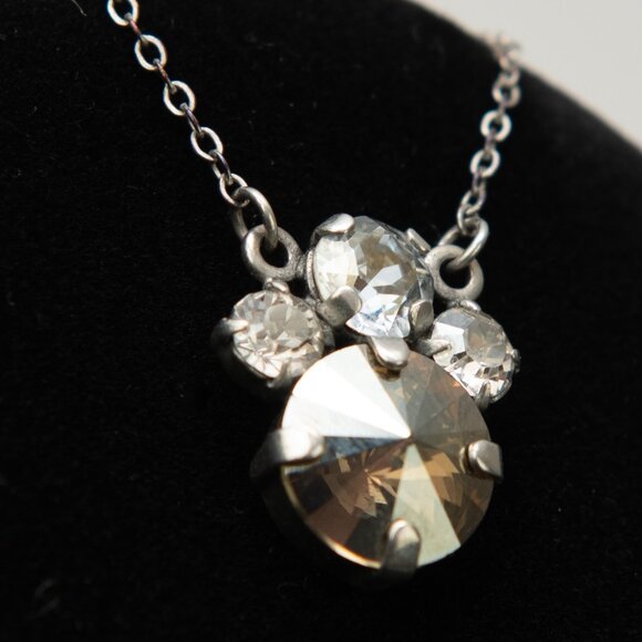 Sabika Swarovski Crystal Necklace Champagne Silver - Picture 3 of 10